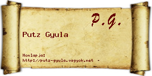 Putz Gyula névjegykártya
