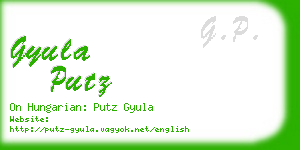 gyula putz business card